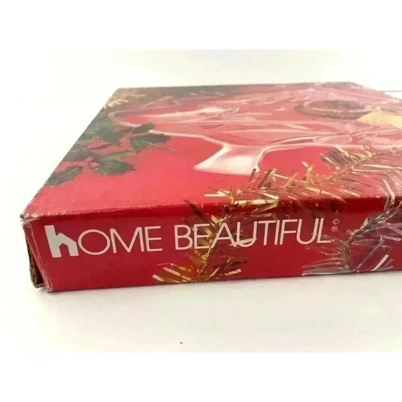 VTG Crystal 13" Christmas Tree Poinsettia Serving Platter Home Decor Mervyn's - Picture 9 of 9